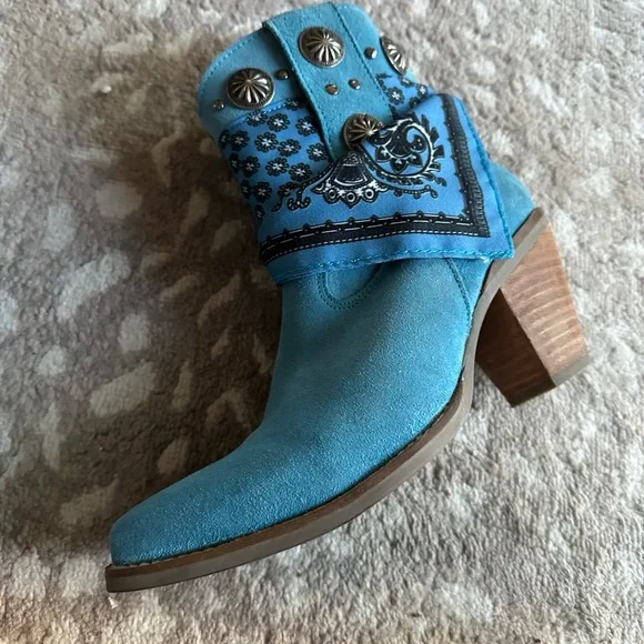 Blue Embellished Dingo bandita Western Boots 7 - Picture 8 of 11